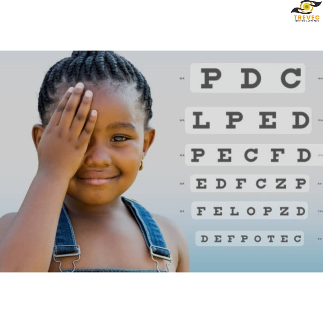 VISUAL ACUITY CHART WITH A BLACK CHILD